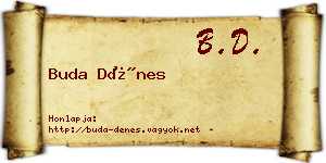 Buda Dénes névjegykártya